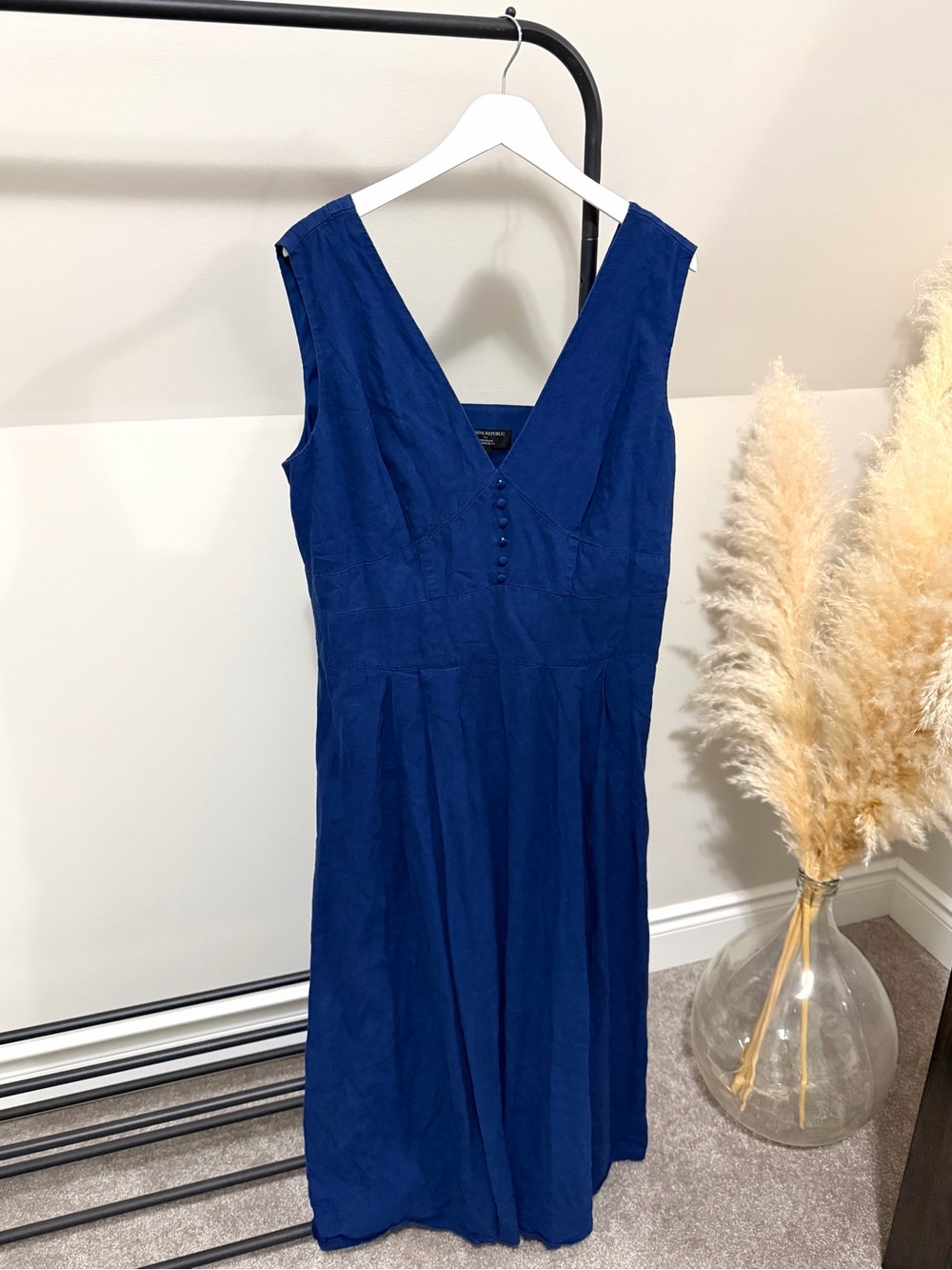 Banana Republic Royal Blue V-Neck Midi Dress